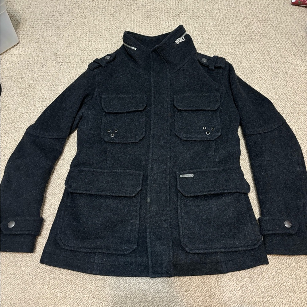 Women’s Buckaroo Black Wool Military Style Jacket